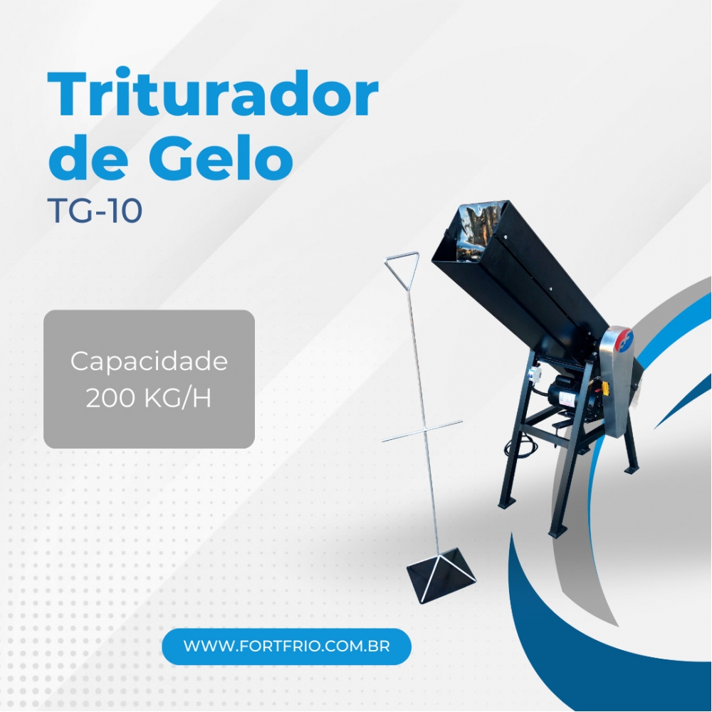 TG-10 - Triturador de Gelo com capacidade de triturar 200 kg/h