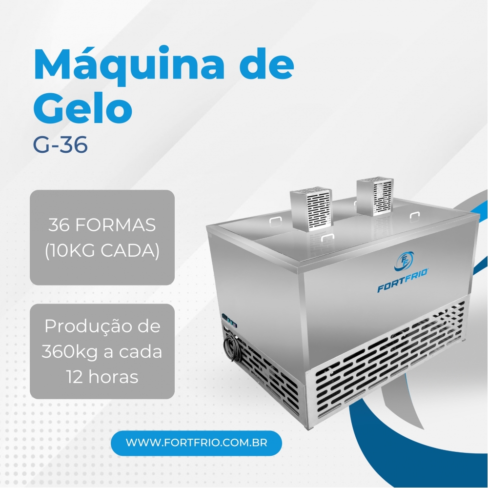 G-36 TRIFÁSICO - Máquina de Gelo em barra com produção de 360 kg a cada 12 horas