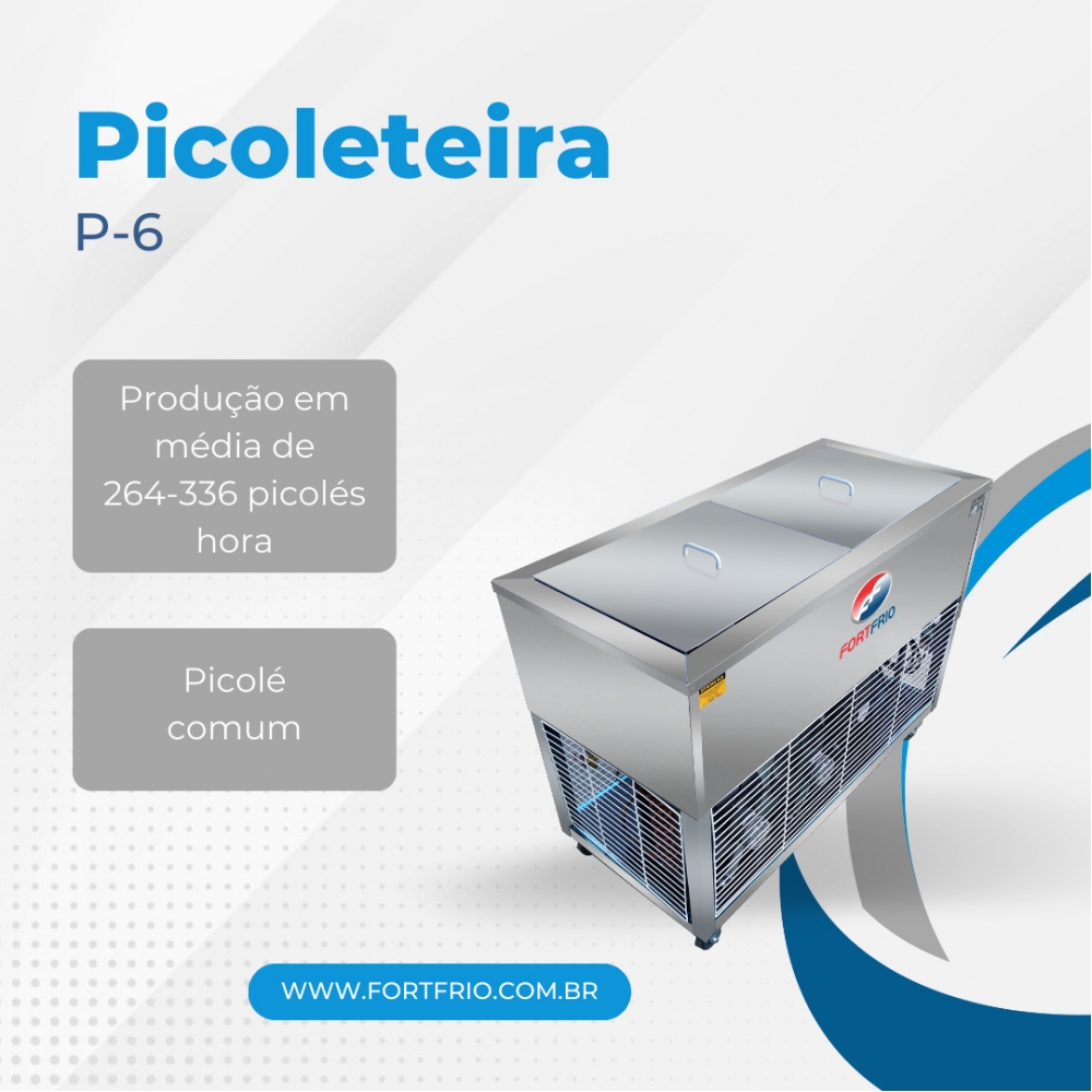 P-6 TRIFÁSICO - Picoleteira com capacidade produtiva de até 264-336 picolés/h