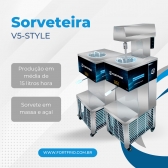 V-5 ou V-5 AÇAÍ - STYLE - Máquina produtora de sorvete em massa de até 15 litros/h.
