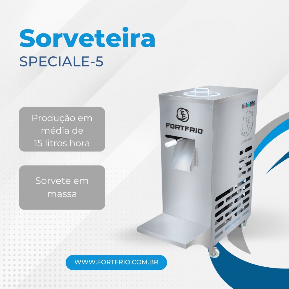 SPECIALE-5 - Máquina produtora de sorvete em massa de até 15 litros/h.